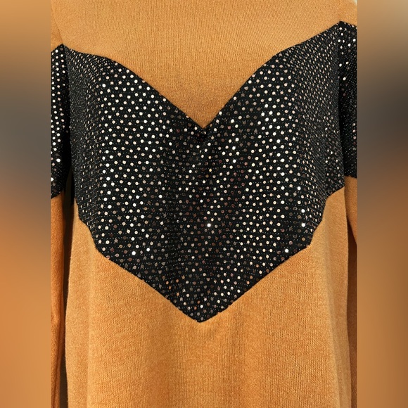 Twenty Second Apricot Sweater with Spangle Shimmer Sequins Size S NEW! - Picture 5 of 11